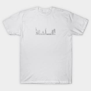 Doha Skyline - in one line - Qatar 2022 - black T-Shirt